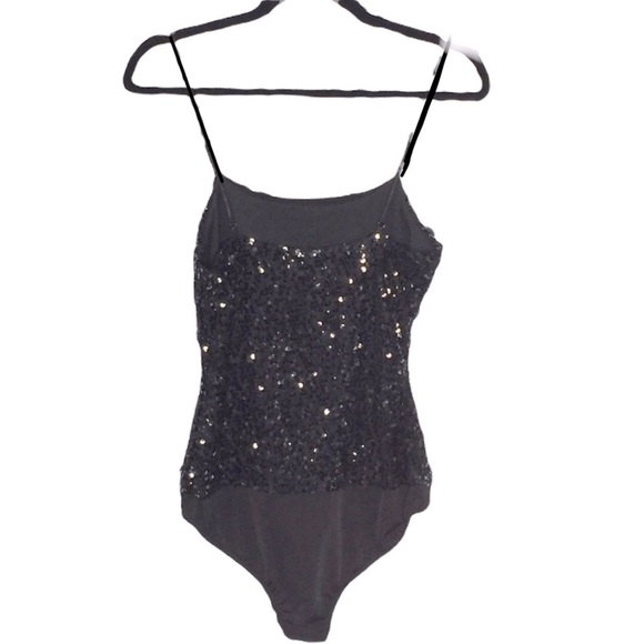 Forever 21 Tops - XXI Black Sequin Bodysuit Size Medium